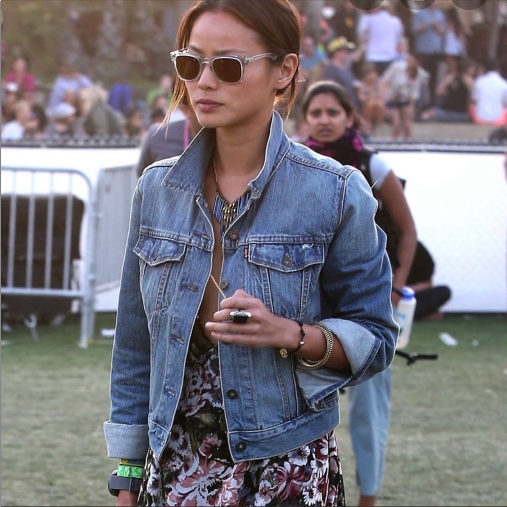 Sweet worn in jean jacket